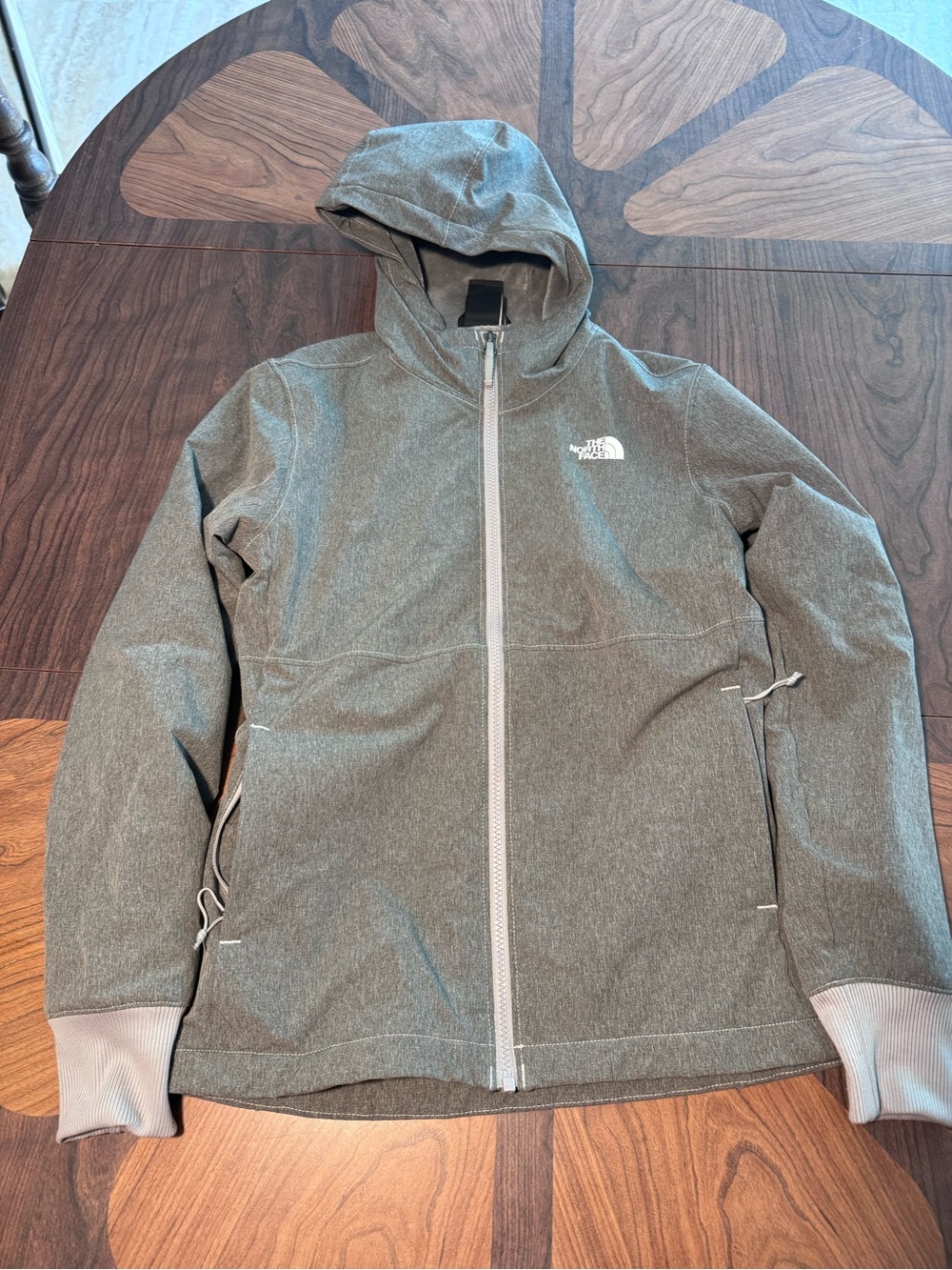 The North Face women’s Gray Hooded Softshell Jacket